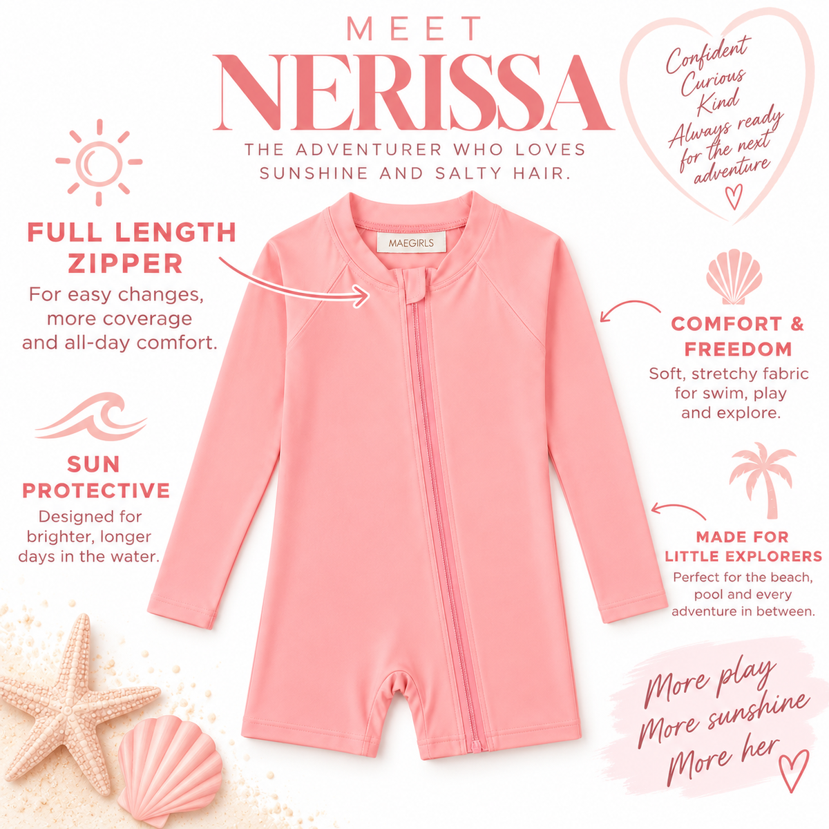 Nerissa – High Coverage Swimsuit, Long Sleeve Full-Zip