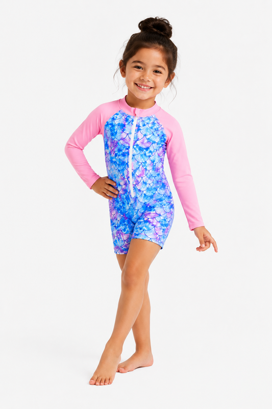 The Mermaid - Long Sleeve Zip Swimsuit