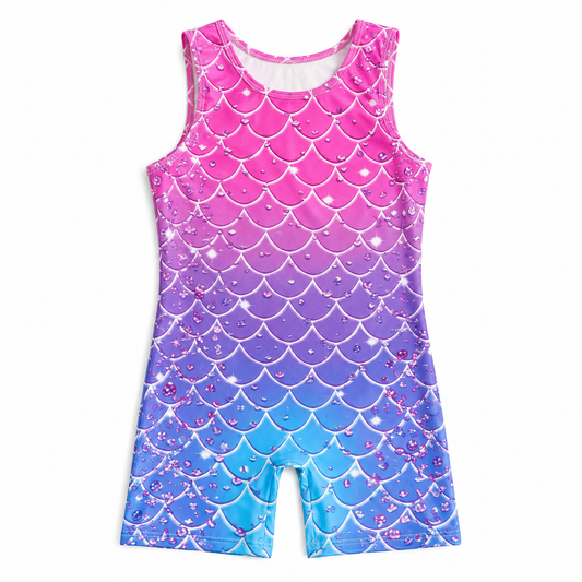 Mermaid Magic Girls’ Swimsuit – Pink & Purple Ombre