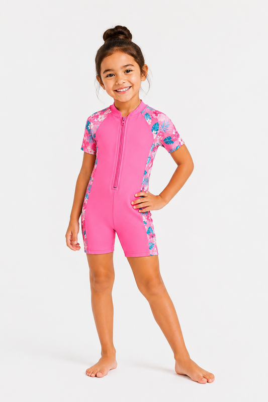 The Hibiscus – Short Sleeve Swimsuit