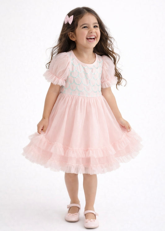 Blush Mermaid Sparkle Dress